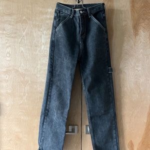 Black High-Waisted Carpenter Jeans